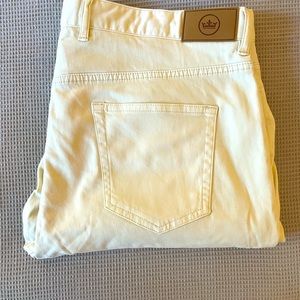 Peter Millar Sateen Crown Sport Light Yellow Pants. 38x29. New Without Tags.